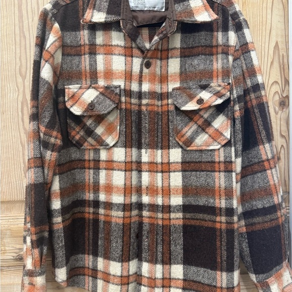 Plaid Brown and Orange Men's Jacket - Picture 1 of 6